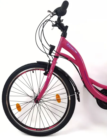 Rower Miejski Dziewczęcy 24 Bagażnik Błotniki Oświetlenie Stopka Dzwonek - 6