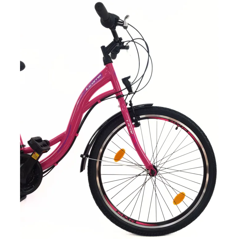 Rower Miejski Dziewczęcy 24 Bagażnik Błotniki Oświetlenie Stopka Dzwonek - 7