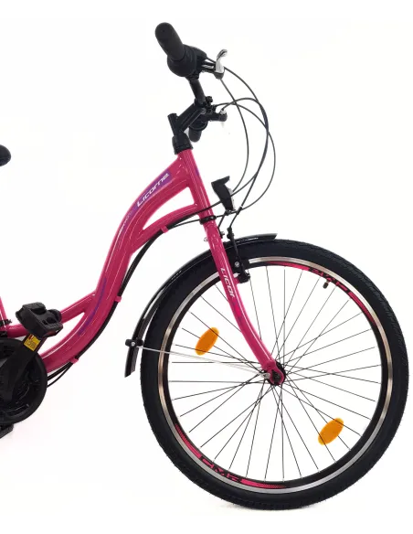 Rower Miejski Dziewczęcy 24 Bagażnik Błotniki Oświetlenie Stopka Dzwonek - 7