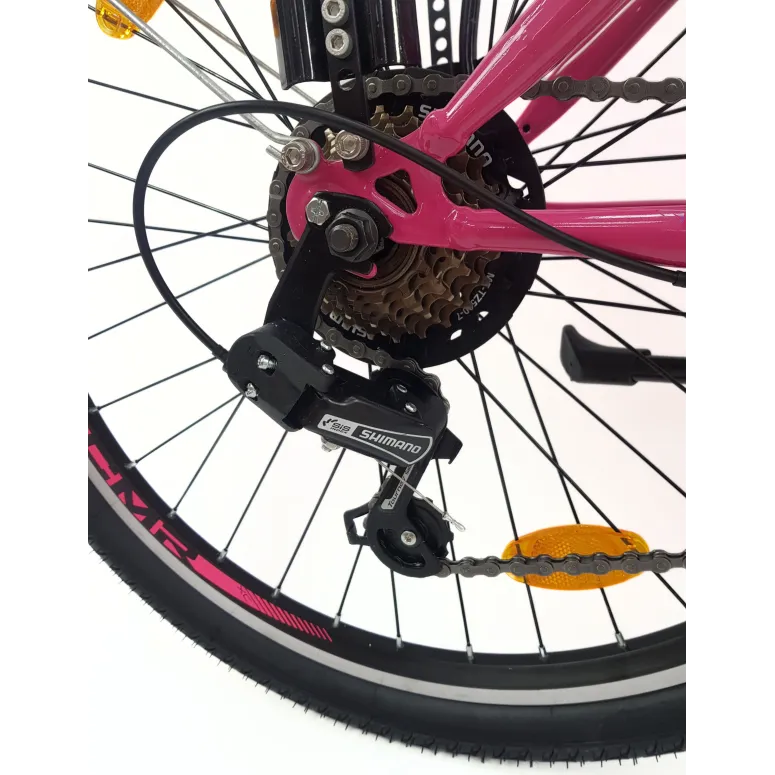 Rower Miejski Dziewczęcy 24 Bagażnik Błotniki Oświetlenie Stopka Dzwonek - 13