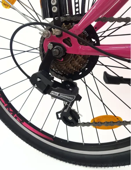 Rower Miejski Dziewczęcy 24 Bagażnik Błotniki Oświetlenie Stopka Dzwonek - 13