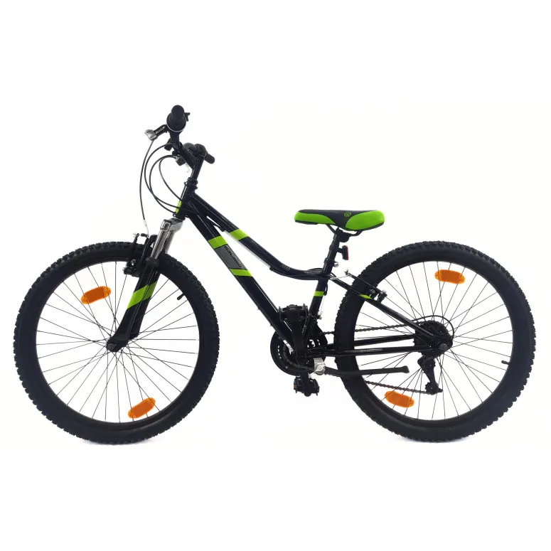 Rower Górski Dziecięcy 24 MTB Stalowy Hardtail Amortyzacja Dzwonek Stopka