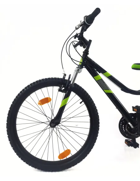 Rower Górski Dziecięcy 24 MTB Stalowy Hardtail Amortyzacja Dzwonek Stopka