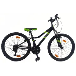 Rower Górski Dziecięcy 24 MTB Stalowy Hardtail Amortyzacja Dzwonek Stopka