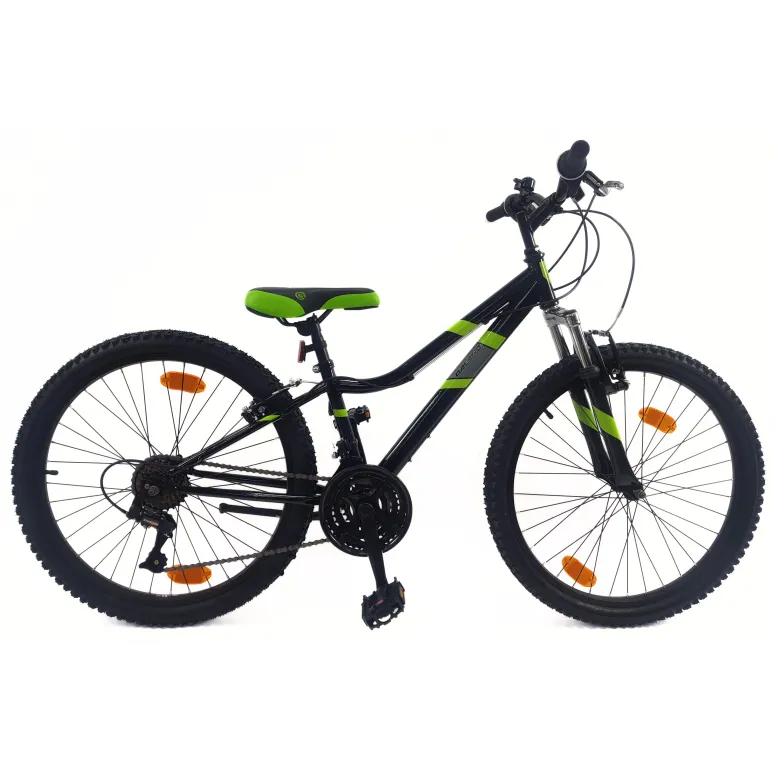 Rower Górski Dziecięcy 24 MTB Stalowy Hardtail Amortyzacja Dzwonek Stopka