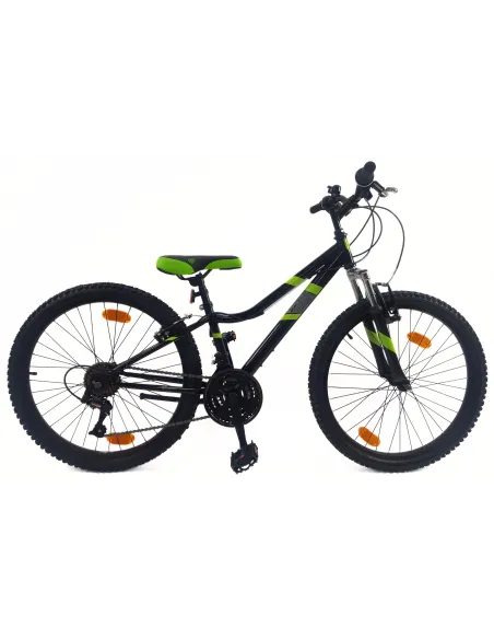 Rower Górski Dziecięcy 24 MTB Stalowy Hardtail Amortyzacja Dzwonek Stopka