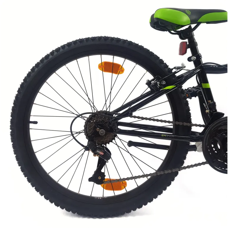 Rower Górski Dziecięcy 24 MTB Stalowy Hardtail Amortyzacja Dzwonek Stopka