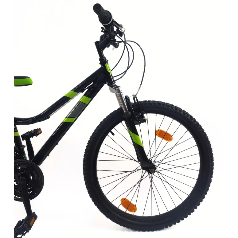 Rower Górski Dziecięcy 24 MTB Stalowy Hardtail Amortyzacja Dzwonek Stopka