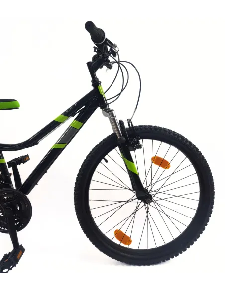 Rower Górski Dziecięcy 24 MTB Stalowy Hardtail Amortyzacja Dzwonek Stopka