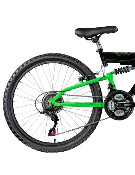 Rower Górski Dziecięcy 24 Stal MTB Pełna Amortyzacja Microshift Dzwonek