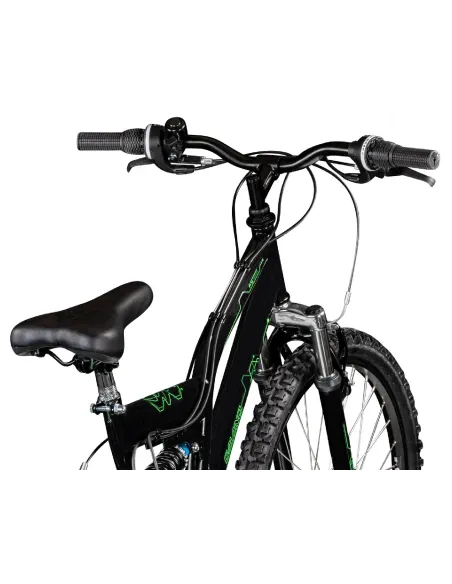 Rower Górski Dziecięcy 24 Stal MTB Pełna Amortyzacja Microshift Dzwonek