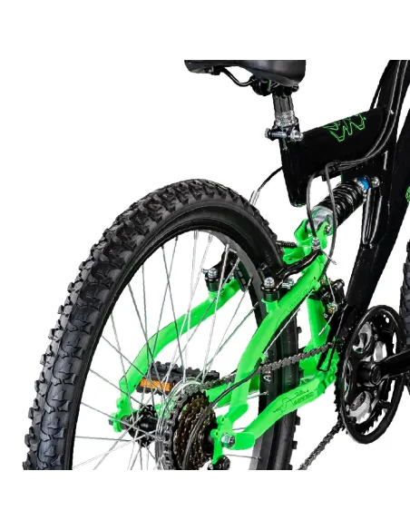 Rower Górski Dziecięcy 24 Stal MTB Pełna Amortyzacja Microshift Dzwonek