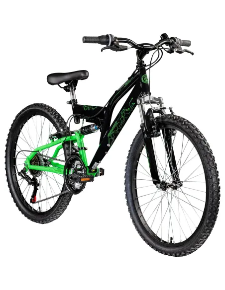 Rower Górski Dziecięcy 24 Stal MTB Pełna Amortyzacja Microshift Dzwonek