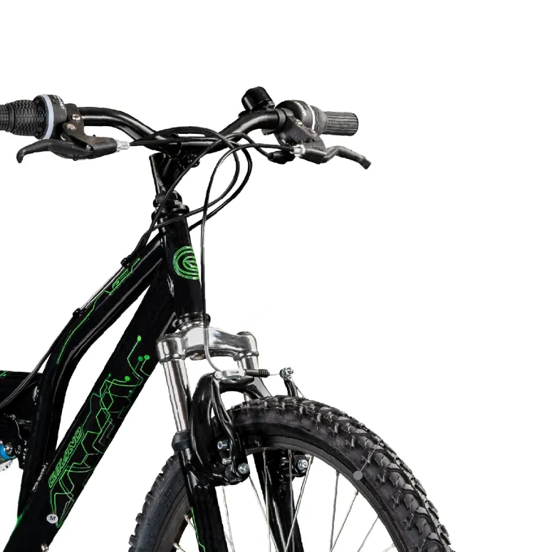 Rower Górski Dziecięcy 24 Stal MTB Pełna Amortyzacja Microshift Dzwonek