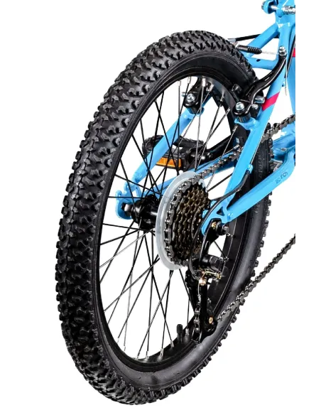 Rower Górski Dziecięcy 20 Stal Amortyzacja Hardtail Odblaski Dzwonek Stopka