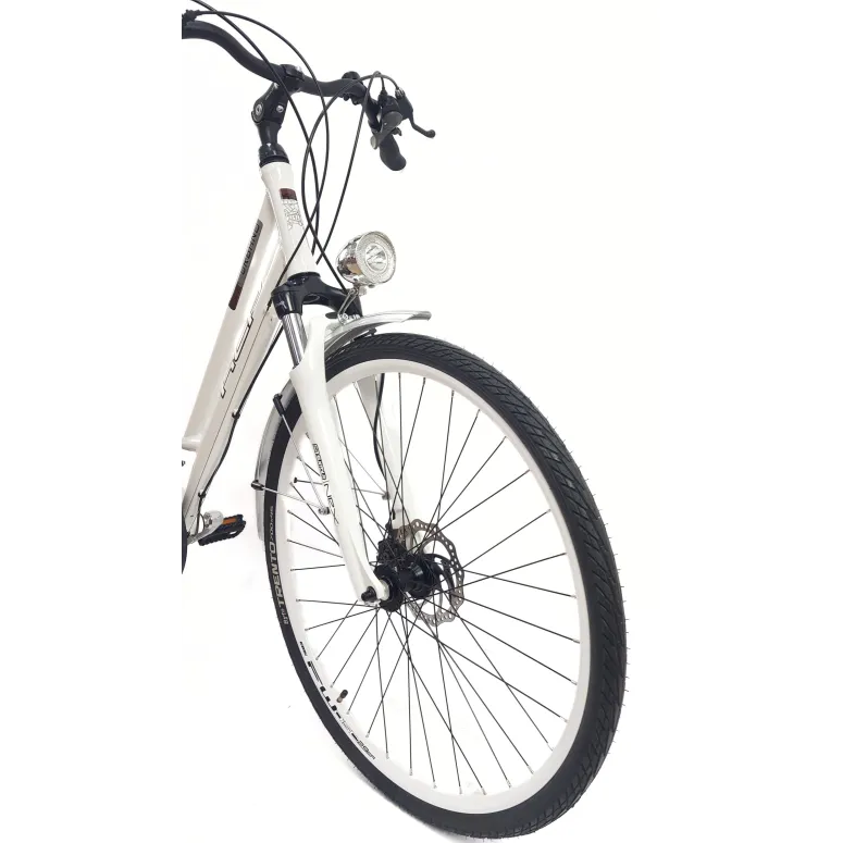 Rower Trekkingowy 28 Aluminium Damski Acera Cyngle Tarcze Bagażnik Światła