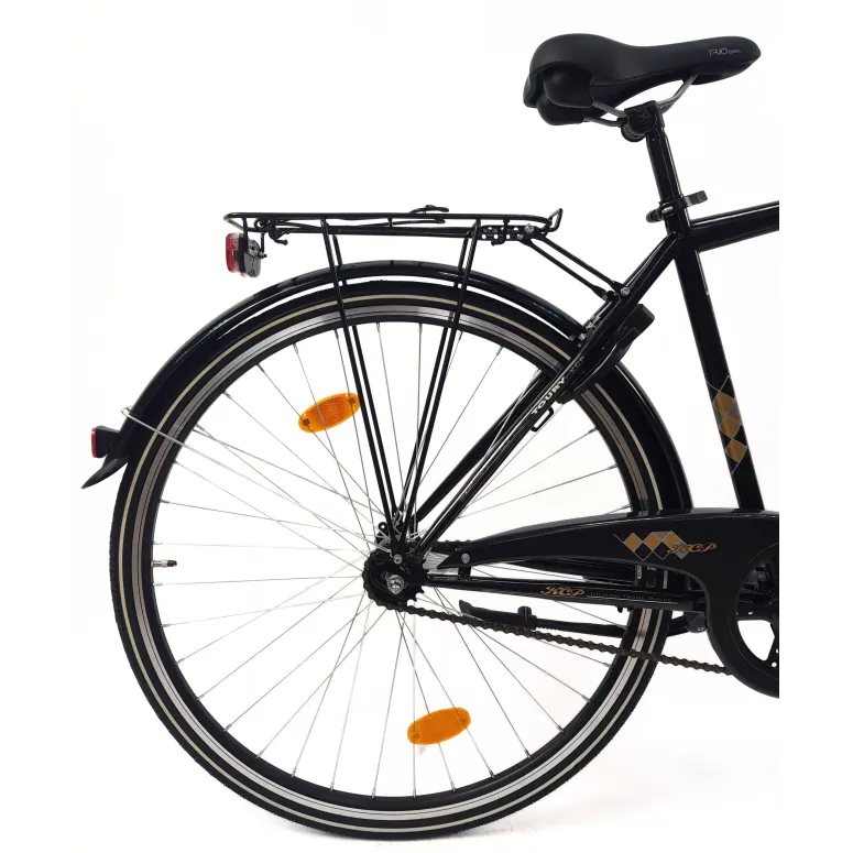 Rower Miejski 28 Stal Męski Kontra Błotniki Bagażnik Blokada Światła Stopka