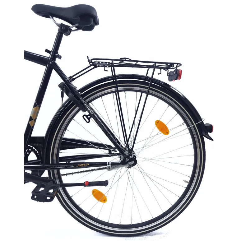 Rower Miejski 28 Stal Męski Kontra Błotniki Bagażnik Blokada Światła Stopka