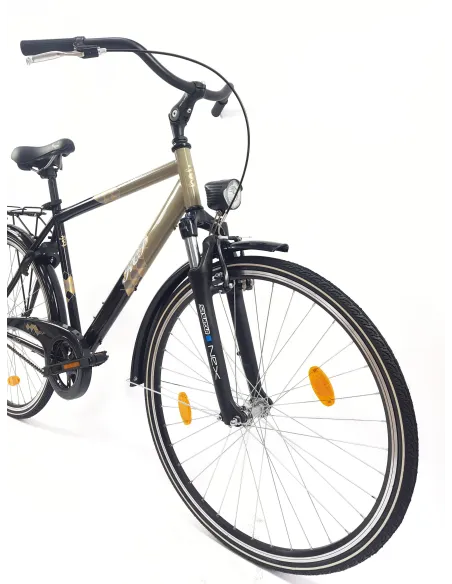 Rower Miejski 28 Stal Męski Kontra Błotniki Bagażnik Blokada Światła Stopka