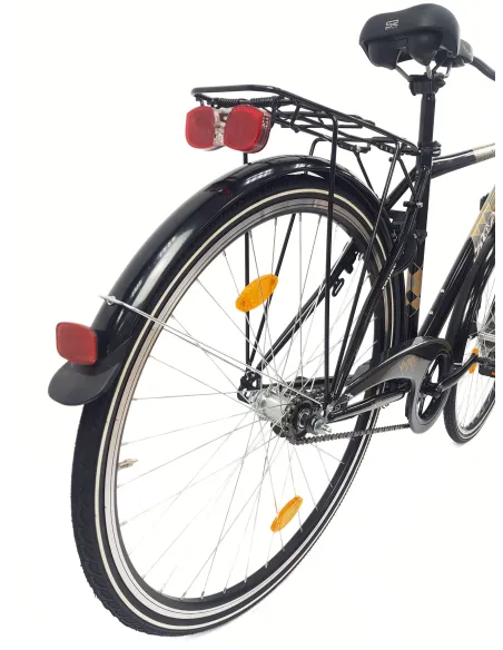Rower Miejski 28 Stal Męski Kontra Błotniki Bagażnik Blokada Światła Stopka