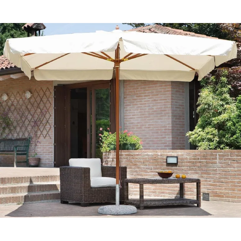 Parasol Ogrodowy Megashopitalia Duży Składany Przeciwsłoneczny Drewniany