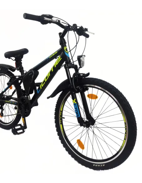 Rower Dziecięcy 24 Górski MTB Amortyzacja Dzwonek Światła Sakwa Błotniki