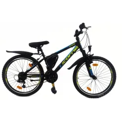 Rower Dziecięcy 24 Górski MTB Amortyzacja Dzwonek Światła Sakwa Błotniki