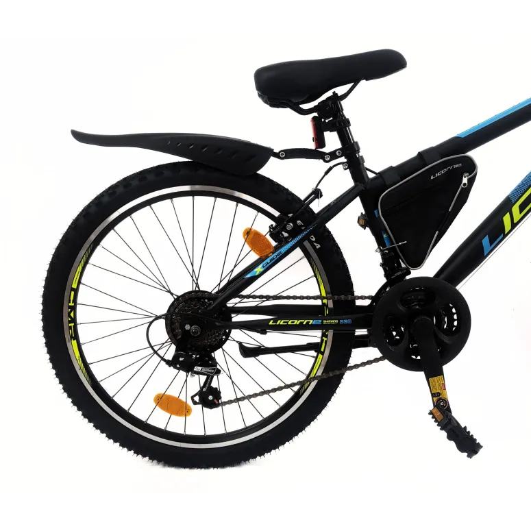 Rower Dziecięcy 24 Górski MTB Amortyzacja Dzwonek Światła Sakwa Błotniki