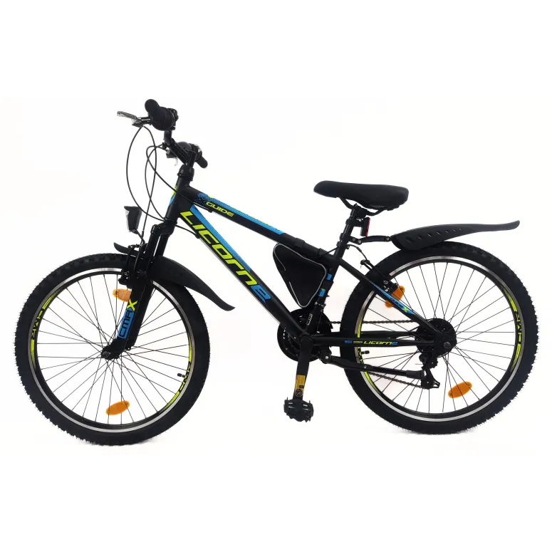 Rower Dziecięcy 24 Górski MTB Amortyzacja Dzwonek Światła Sakwa Błotniki