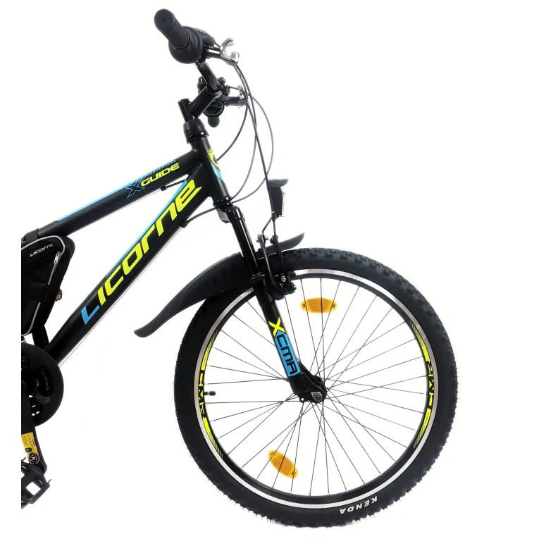 Rower Dziecięcy 24 Górski MTB Amortyzacja Dzwonek Światła Sakwa Błotniki