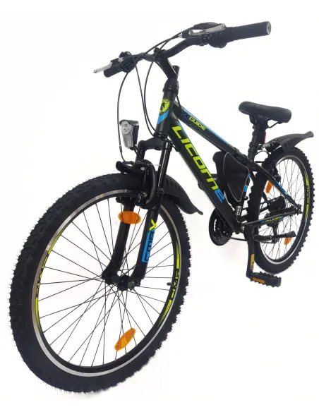 Rower Dziecięcy 24 Górski MTB Amortyzacja Dzwonek Światła Sakwa Błotniki