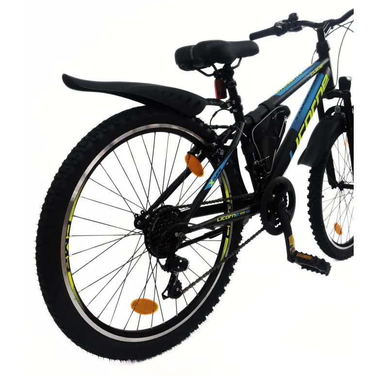 Rower Dziecięcy 24 Górski MTB Amortyzacja Dzwonek Światła Sakwa Błotniki