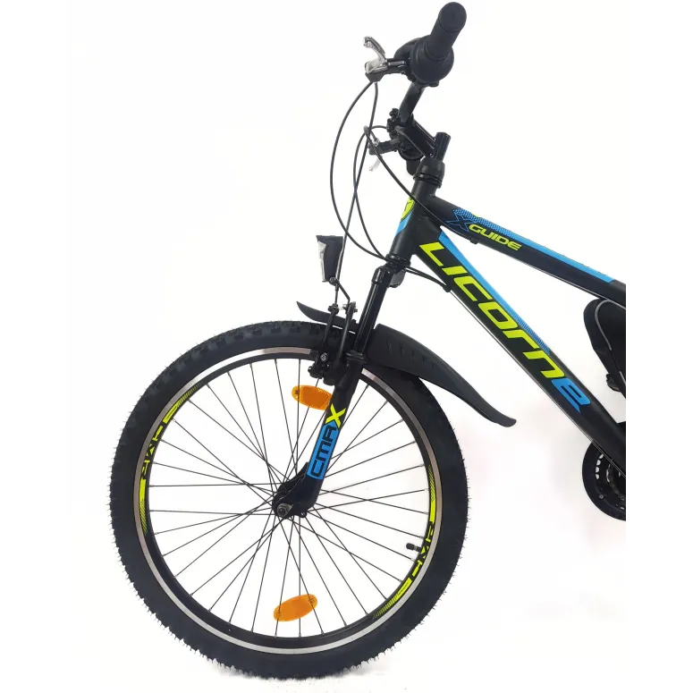 Rower Dziecięcy 24 Górski MTB Amortyzacja Dzwonek Światła Sakwa Błotniki