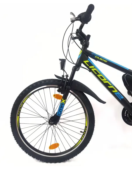 Rower Dziecięcy 24 Górski MTB Amortyzacja Dzwonek Światła Sakwa Błotniki