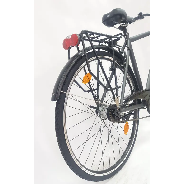 Rower Miejski 28 Męski Stal Nexus 7 Kontra Bagażnik Światła Błotniki