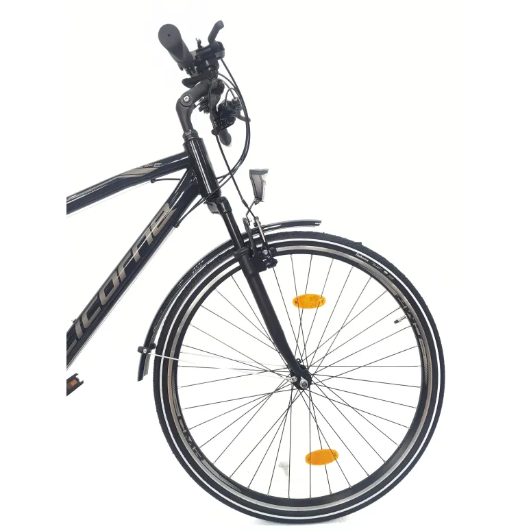 Rower Trekkingowy 28 Stal Męski Cyngle Dzwonek Stopka Bagażnik Oświetlenie