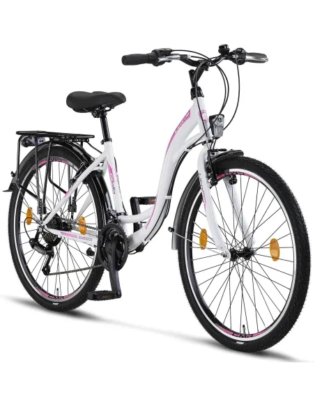 Rower Miejski 26 Dziewczęcy Uniwersalny Dzwonek Bagażnik Oświetlenie Stopka