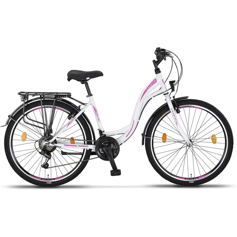 Rower Miejski 26 Dziewczęcy Uniwersalny Dzwonek Bagażnik Oświetlenie Stopka