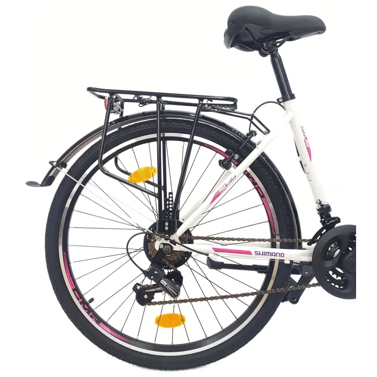 Rower Miejski 26 Dziewczęcy Uniwersalny Dzwonek Bagażnik Oświetlenie Stopka
