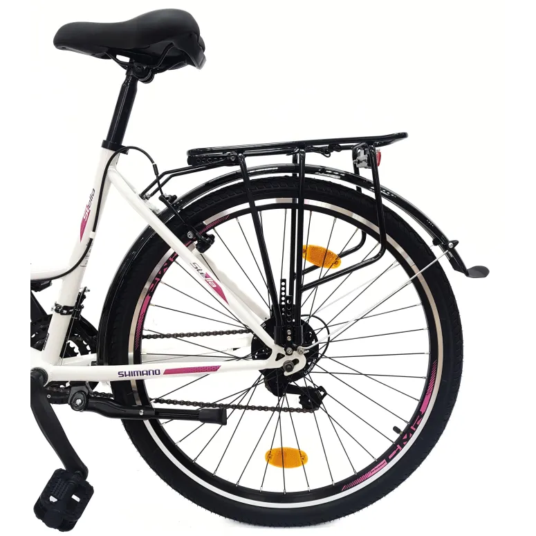 Rower Miejski 26 Dziewczęcy Uniwersalny Dzwonek Bagażnik Oświetlenie Stopka