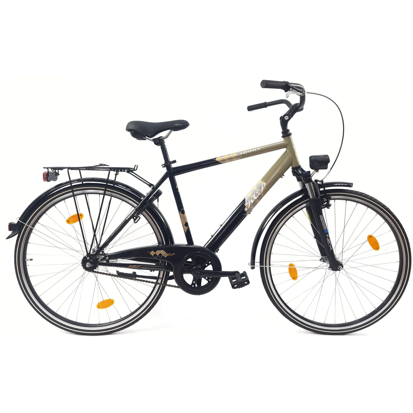 Rower Miejski Męski 28 Stal Kontra Błotniki Światła Stopka Bagażnik Blokada