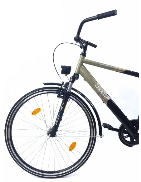 Rower Miejski Męski 28 Stal Kontra Błotniki Światła Stopka Bagażnik Blokada