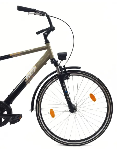 Rower Miejski Męski 28 Stal Kontra Błotniki Światła Stopka Bagażnik Blokada