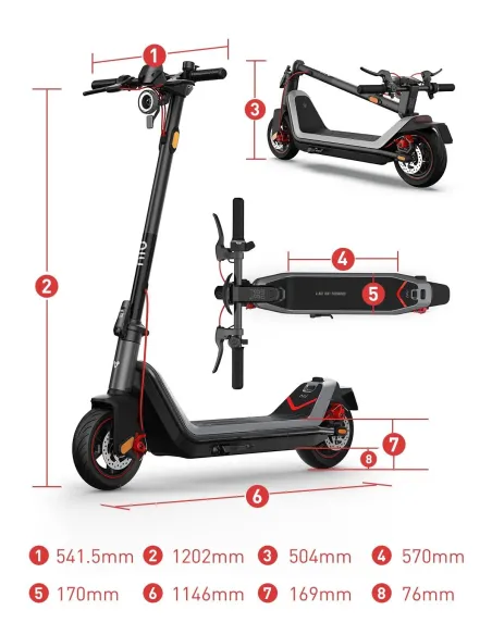 Hulajnoga Elektryczna NIU KQi3 Max Alu Światła Tarcze 450 W 65 km 20 km/h