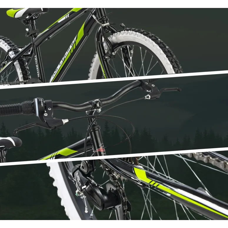Rower Górski Dziecięcy 20 MTB Stalowy 6 Biegów V-Brake Microshift Stopka