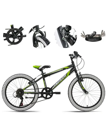 Rower Górski Dziecięcy 20 MTB Stalowy 6 Biegów V-Brake Microshift Stopka