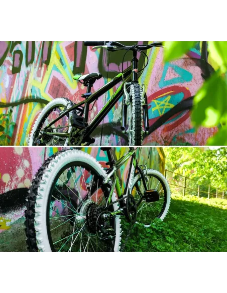 Rower Górski Dziecięcy 20 MTB Stalowy 6 Biegów V-Brake Microshift Stopka