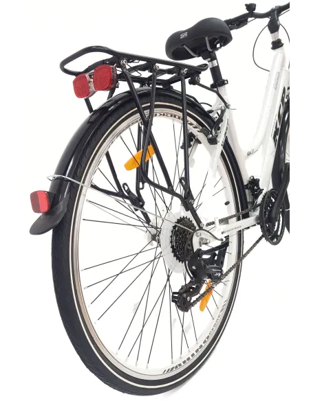 Rower Miejski Damski 28 Aluminium Cyngle Błotniki Bagażnik Stopka Dzwonek