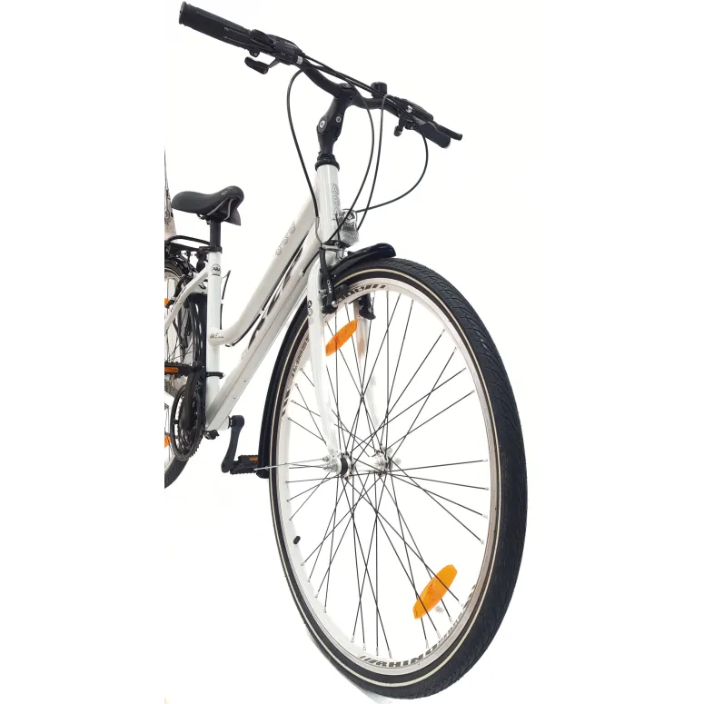 Rower Miejski Damski 28 Aluminium Cyngle Błotniki Bagażnik Stopka Dzwonek