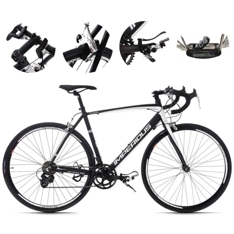 Rower Szosowy Męski 28 Kolarzówka Aluminiowy Dual Pivot Wyścigowy Dzwonek - 1